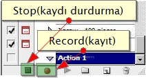 Actions Paneli, Actions Yüklemek, Actions Örneği