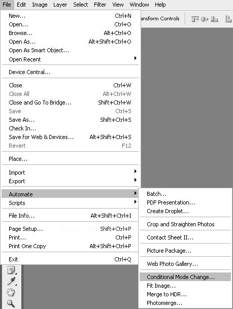 Automate menüsündenConditional Mode Change, Fit Image