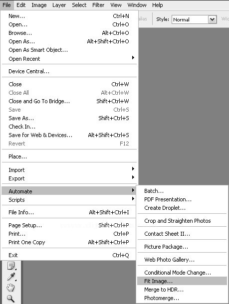 Automate menüsündenConditional Mode Change, Fit Image