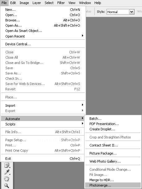 Photoshop Dersleri / Automate Menüsünden Photomerge