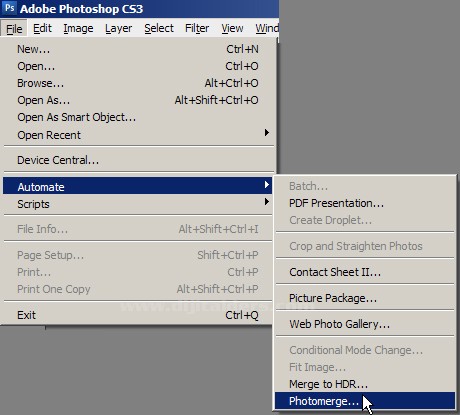 Photoshop Dersleri / Automate Menüsü Photomerge