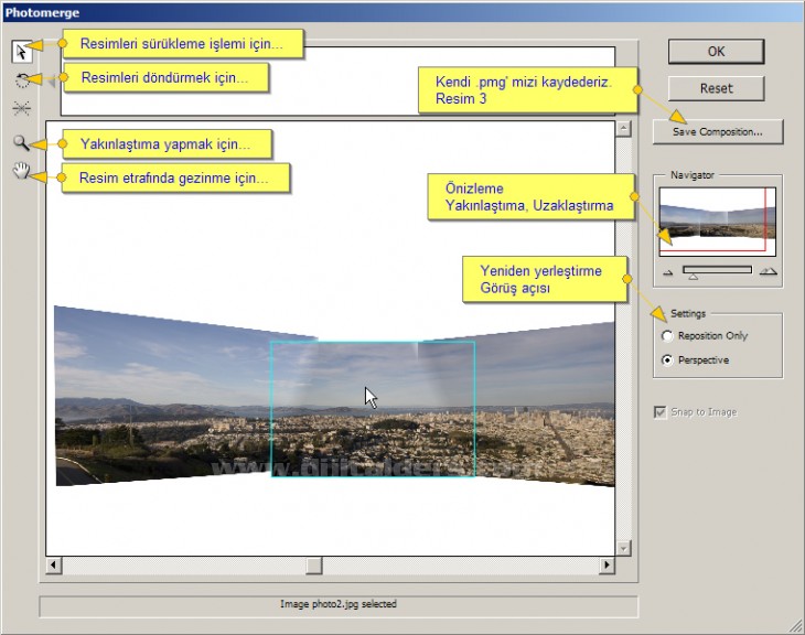 Automate Menüsü Photomerge