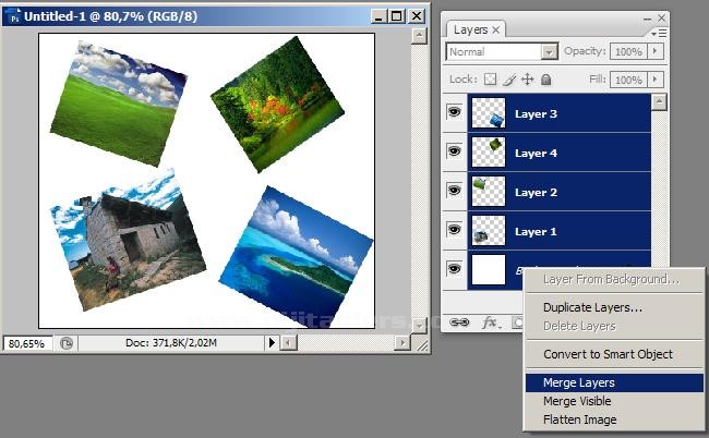 Automate Menüsü Crop and Straighten Photos