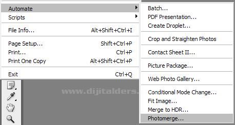 Photoshop Dersleri / Automate - Photomerge