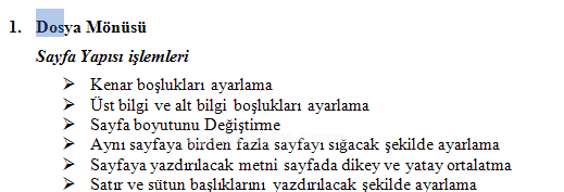 Office 2007 Bul Değiştir Git Menüsü