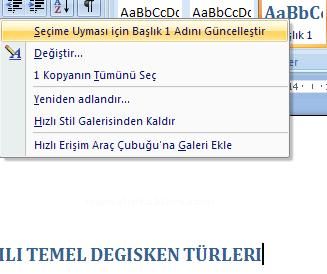 Office 2007 Stil İşlemleri