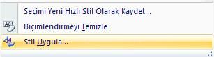 Office 2007 Stil İşlemleri