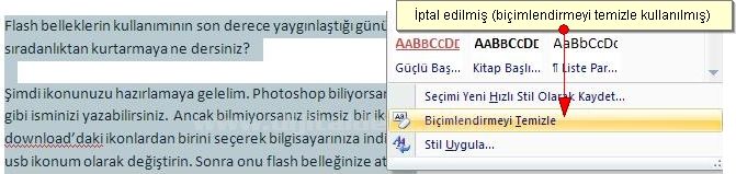 Office 2007 Stil İşlemleri