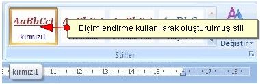 Office 2007 Stil İşlemleri