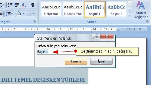 Office 2007 Stil İşlemleri