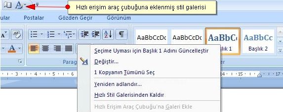 Office 2007 Stil İşlemleri