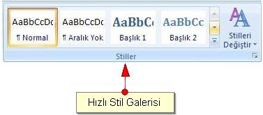 Office 2007 Stil İşlemleri