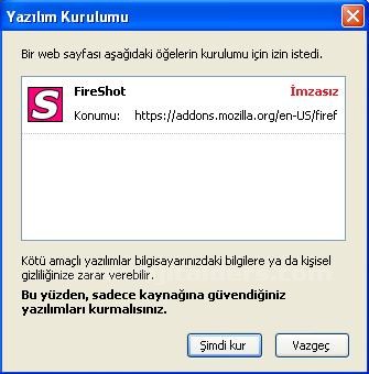 Firefox FireShot Eklentisi