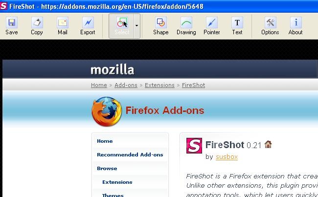 Firefox FireShot Eklentisi