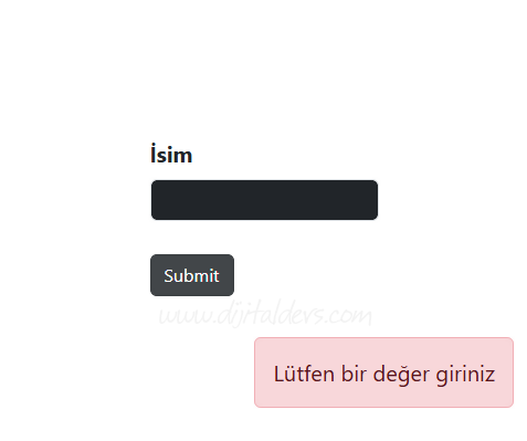 Uyarı (Alert) Mesajı Sınıf