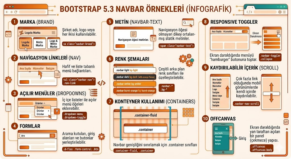 Bootstrap 4 Navbar Menü Örnekleri