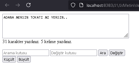 JavaScript Mini Editör Yapımı