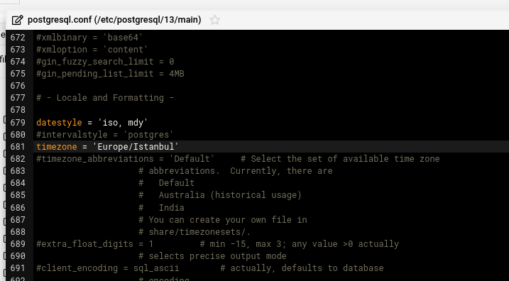 Postgresql Timezone Sorunu